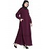 Front open Cardigan abaya- Wine color